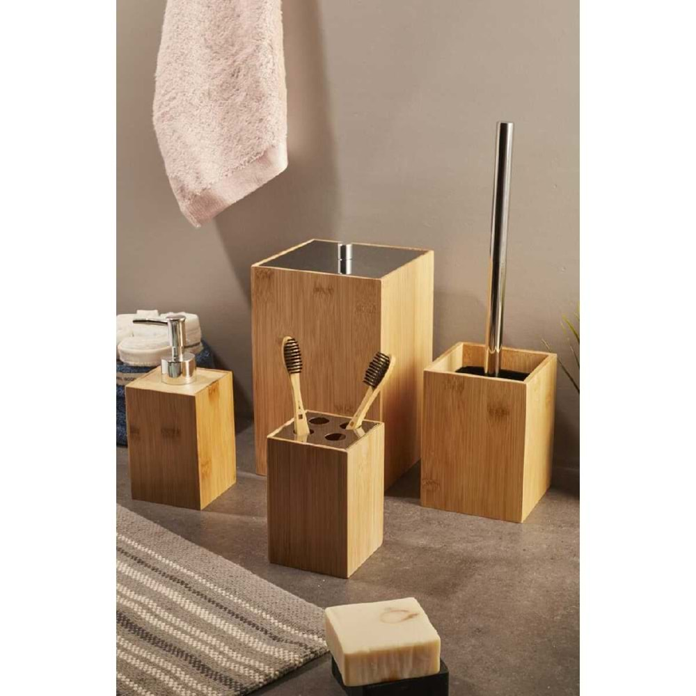 Perotti Bamboo 4'lü Kovalı Banyo Seti