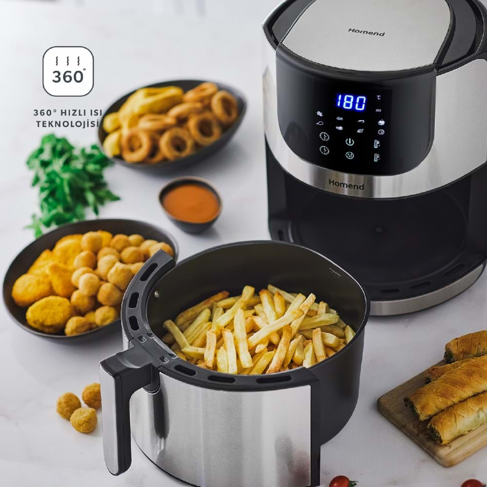 Homend Airfryday 2502h 8 Farklı Program, Dokunmatik Ekran, 5l Airfryer