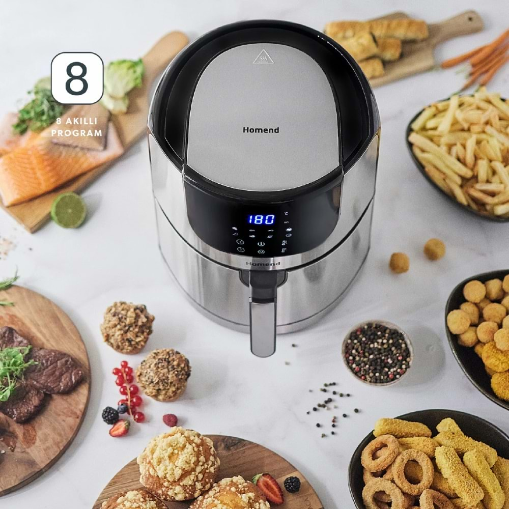 Homend Airfryday 2502h 8 Farklı Program, Dokunmatik Ekran, 5l Airfryer