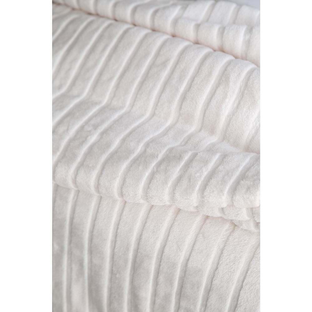 Apricitas Gentle Ekru Çift Kişilik Embos Battaniye