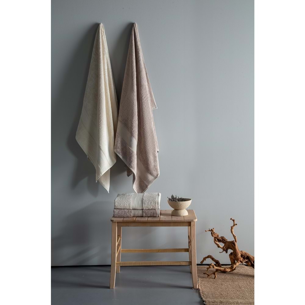 90x150 4LU HAVLU SETI LOTUS EKRU-VIZON - BANYO SETİ