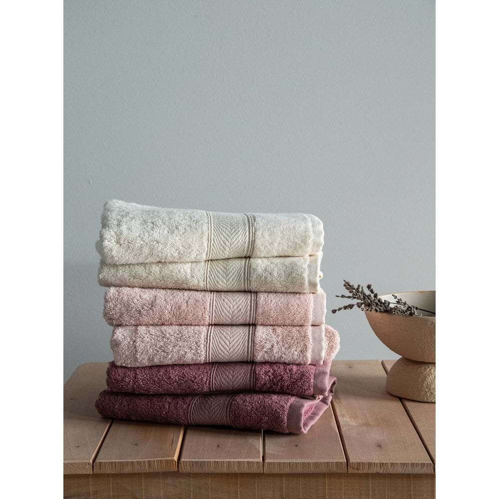 50x90 HAVLU SETI LOTUS EKRU-BLUSH-GUL KURUSU - BANYO SETİ