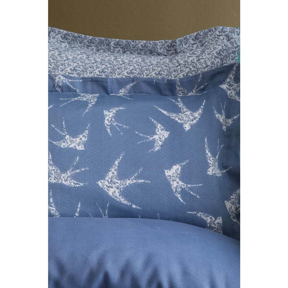 Apricitas ÇİFT KİŞİLİK BAMBU PIKE SET FREELY INDIGO - NEVRESIMLI PIKE TAKIMI