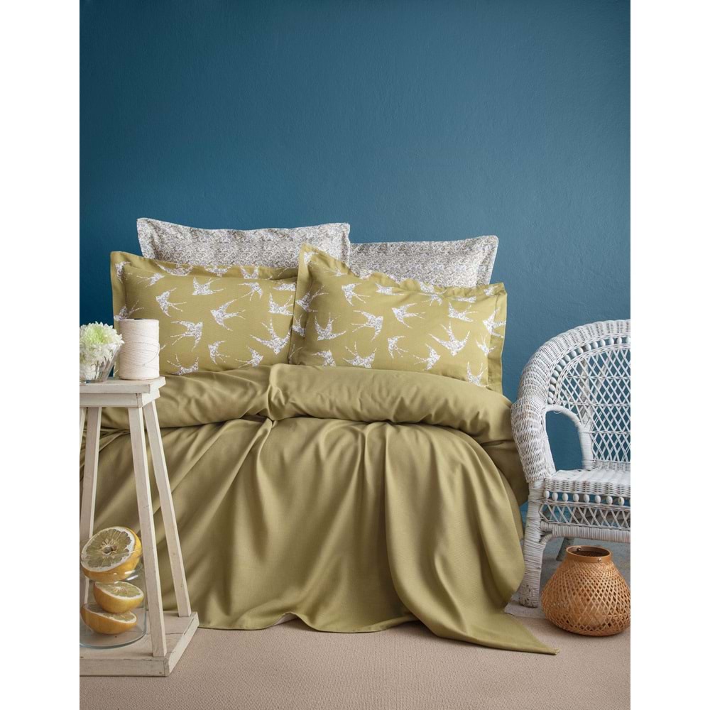 Apricitas Home Freely Olive Tek Kişilik Bambu Pike Seti