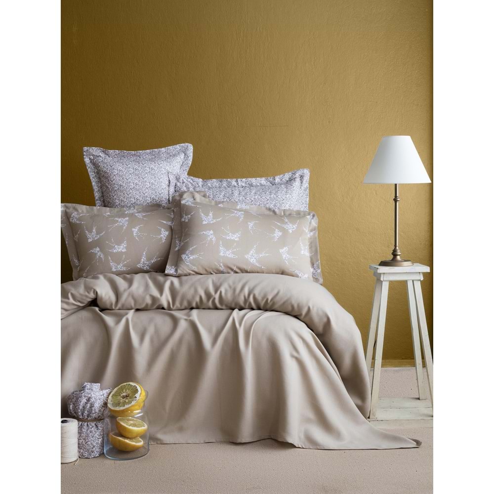 Apricitas Home Freely Bej Bambu Tek Kişilik Pike Seti