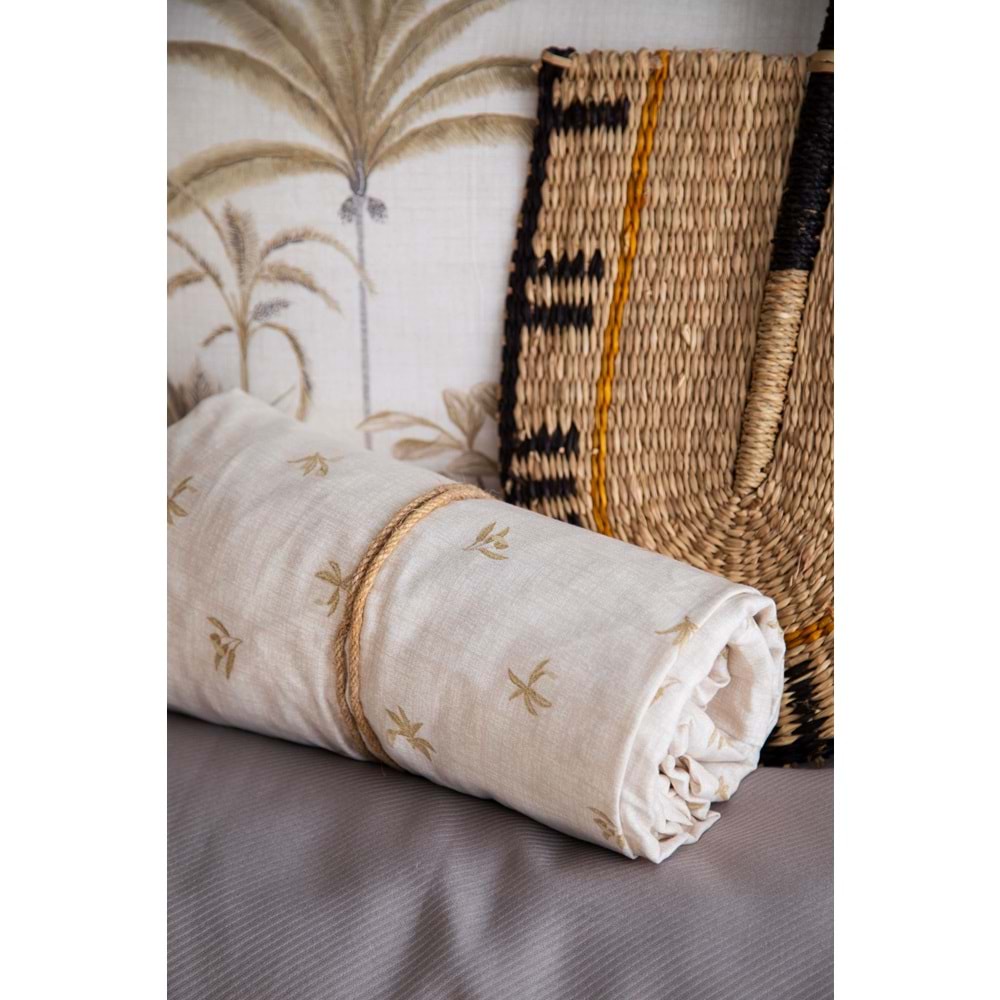 Apricitas Home Noble Gri Çift Kişilik Bambu Pike Seti