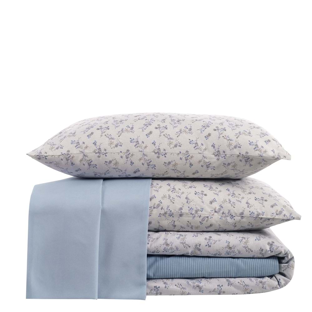 CIFT KISILIK NEVRESIM SETI KARMEN INDIGO - NEVRESIM