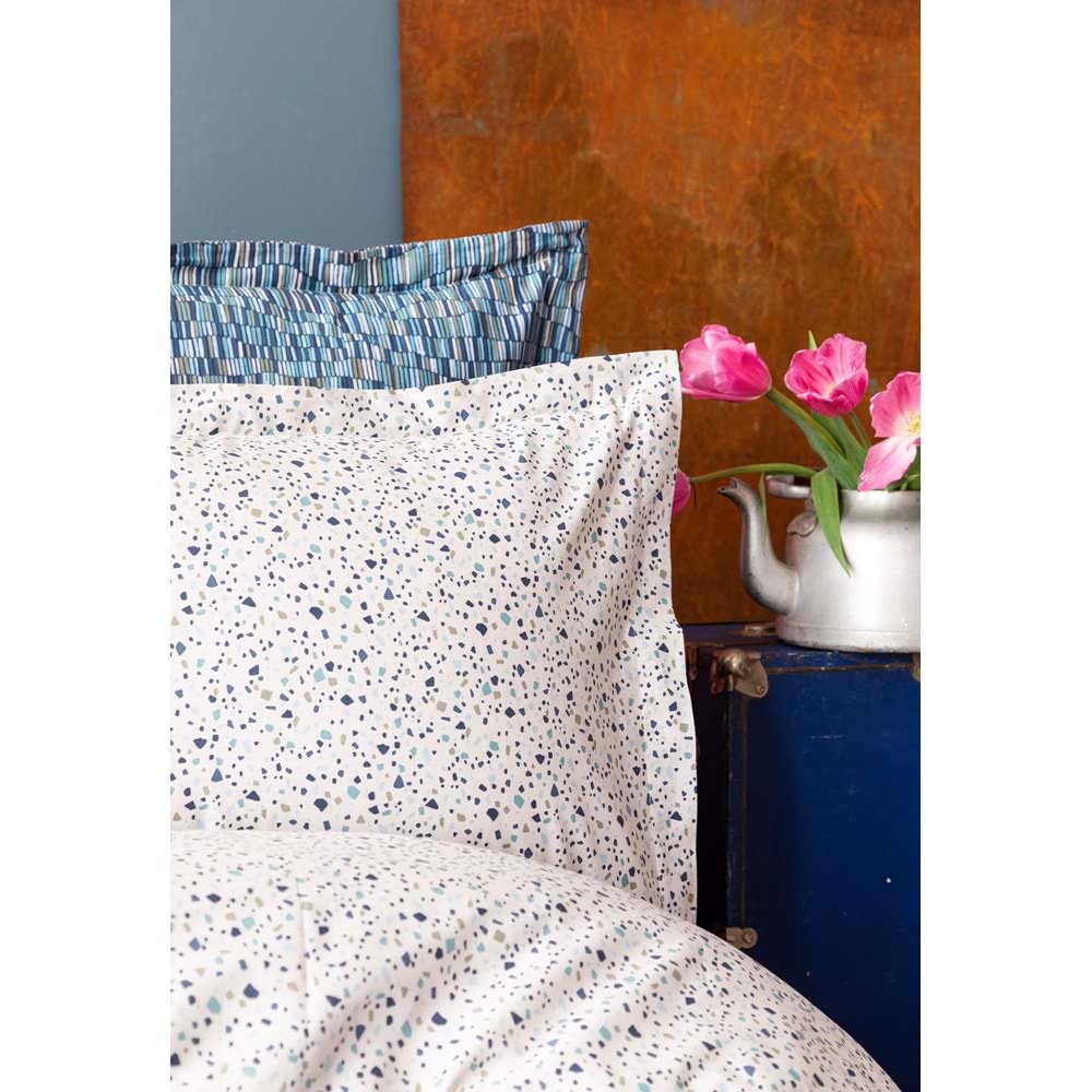 Apricitas TEK KİŞİLİK PIKE TAKIMI LEROS INDIGO - PIKE TAKIMI