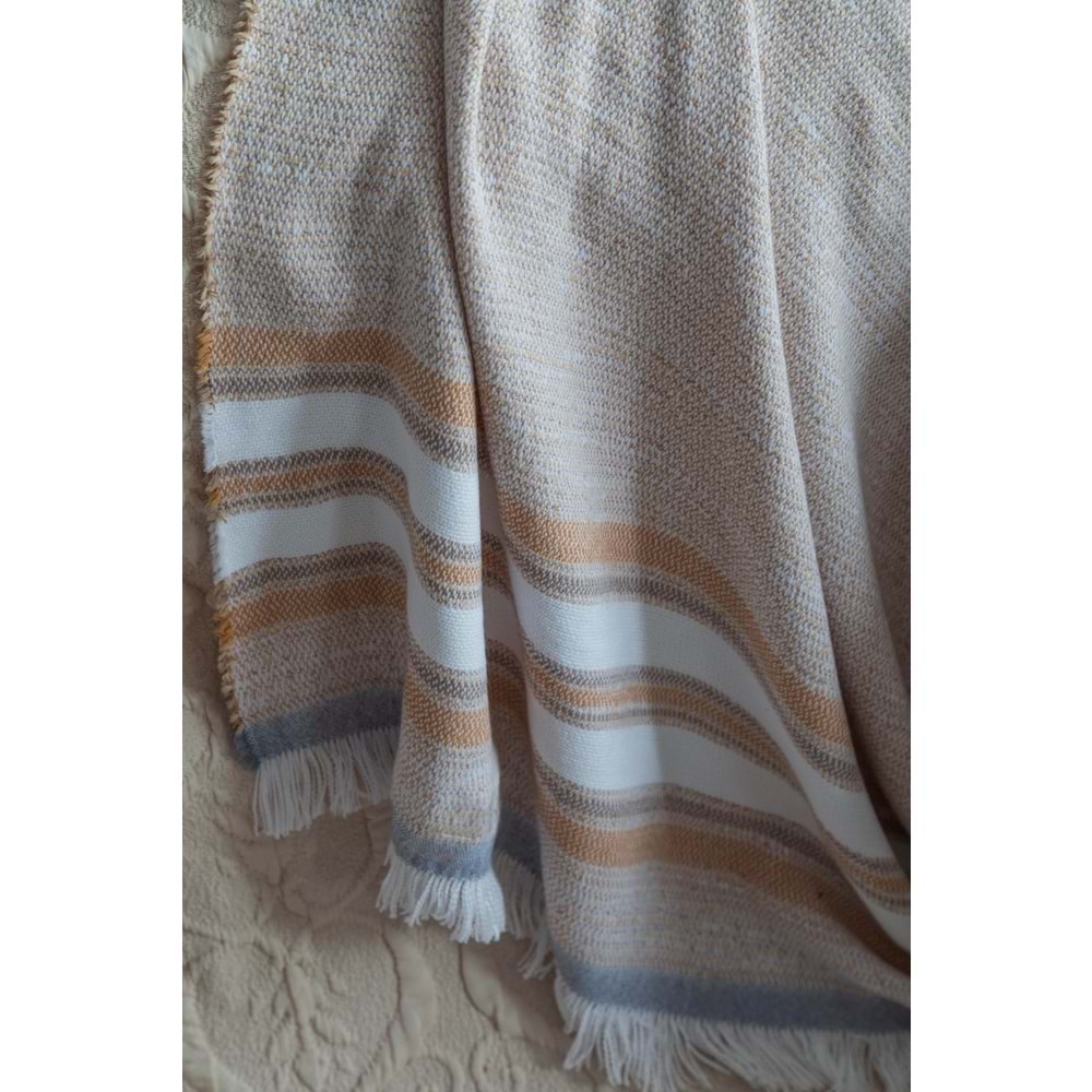 Apricitas Aleph Pudra Çift Kişilik Timeless Prime Yatak Örtülü, Nevresim Takımlı, Battaniyeli Set
