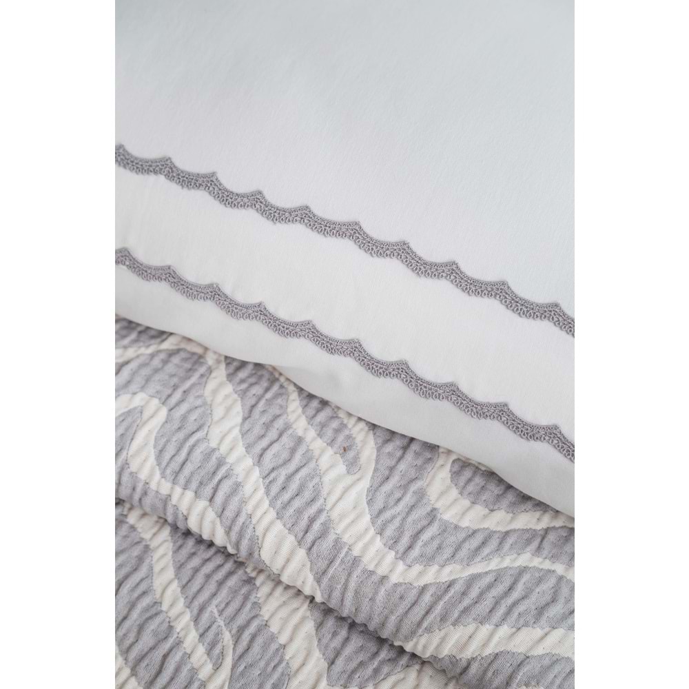 Apricitas Home Londa Gri Timeless Prime Yatak Örtülü Set