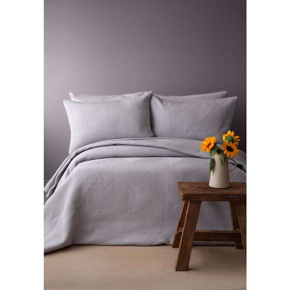 Apricitas ÇİFT KİŞİLİK YATAK ÖRTÜSÜ SET SAVOY GRI - YATAK ORTUSU SET
