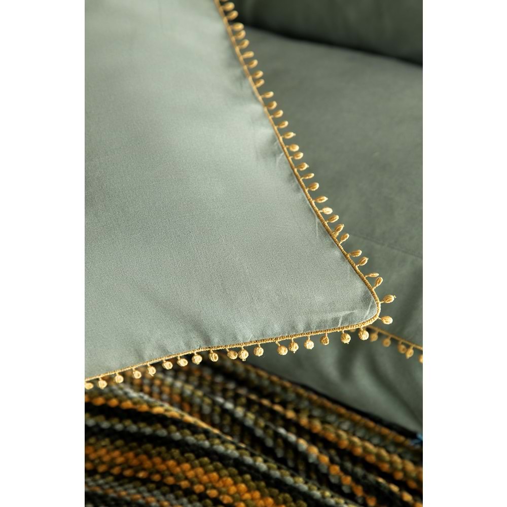Apricitas ÇİFT KİŞİLİK YATAK ÖRTÜSÜ NEVRESİM SET LIZBON OLIVE - YATAK ORTUSU