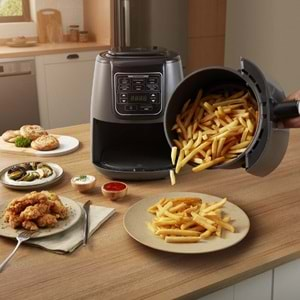 Karaca Air Pro Cook XL 2 in 1 Konuşan Airfryer Black Chrome