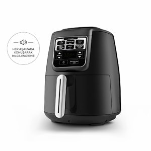 Karaca Air Pro Cook XL 2 in 1 Konuşan Airfryer Black Chrome