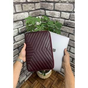 Guard Bordo Deri Üçgen Desen Clutch Çanta, Tablet Çantası