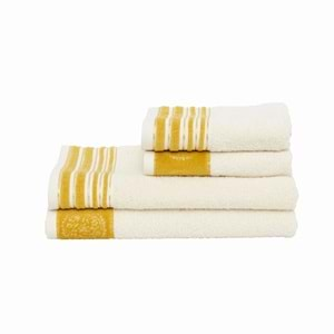 Karaca Home Minka Sonil %100 Pamuk Banyo/Yüz Havlusu Hamam Seti Off White Gold