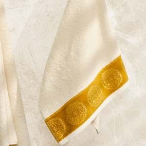 Karaca Home Minka Sonil %100 Pamuk Banyo/Yüz Havlusu Hamam Seti Off White Gold