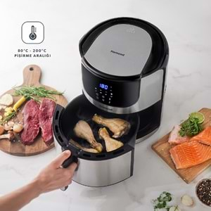 Homend Airfryday 2502h 8 Farklı Program, Dokunmatik Ekran, 5l Airfryer