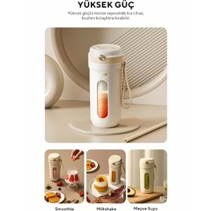 Fressi FR-BL03 Taşınabilir Şarjlı 350ML Beyaz Smoothie Blender