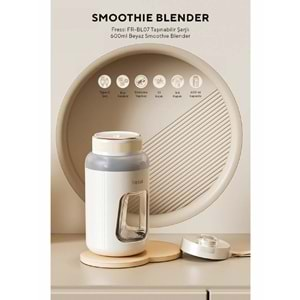 Fressi FR-BL07 Taşınabilir Şarjlı 600ml Beyaz Smoothie Blender