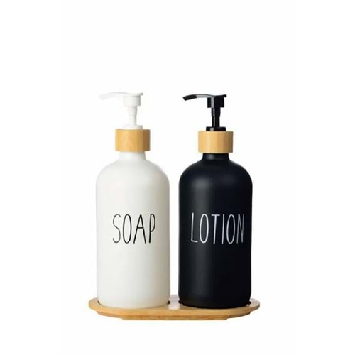 Soap Lotino Siyah Beyaz İkili Sıvı Sabunluk