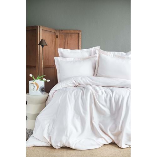 KING SIZE BAMBU NEVRESİM TAKIMI ELLIE WHITE - NEVRESIM