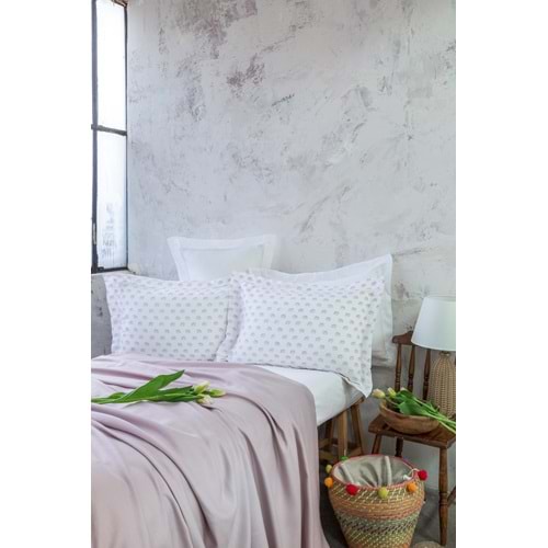 ÇİFT KİŞİLİK BAMBU PIKE SET OLIVER VIOLET - PIKE TAKIMI