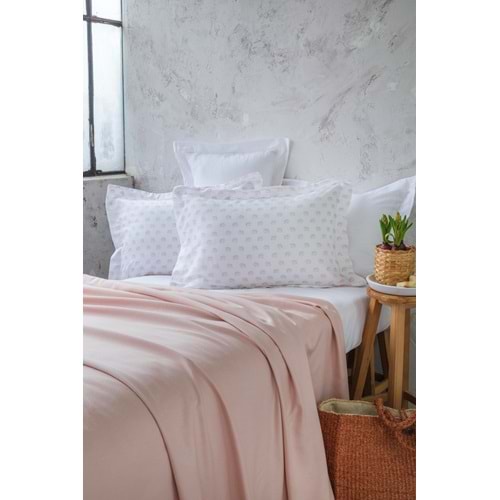 ÇİFT KİŞİLİK BAMBU PIKE SET OLIVER PINK - PIKE TAKIMI