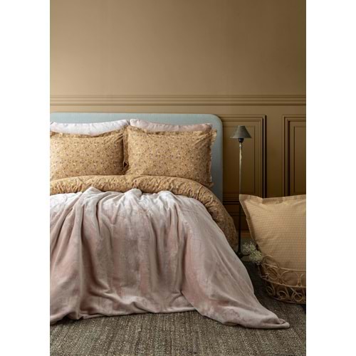 Apricitas Home Victoria Blush Çift Kişilik Battaniyeli Nevresim Takımı