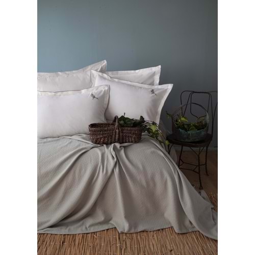 TEK KİŞİLİK PIKE SET PURE ADACAYI - NEVRESIMLI PIKE TAKIMI