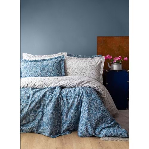 Apricitas TEK KİŞİLİK PIKE TAKIMI LEROS INDIGO - PIKE TAKIMI