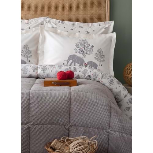 Apricitas Home Migra Gray Çift Kişilik Uyku Seti