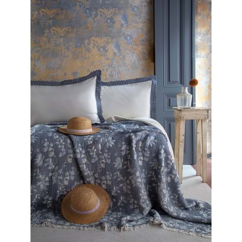 ÇİFT KİŞİLİK YATAK ÖRTÜSÜ TAKIMI MARBELLA INDIGO - YATAK ORTUSU