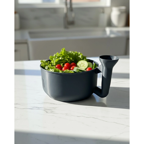 Pratik Sebze Yıkayıcı Süzgeçli Hazneli Ergonomik Saplı Mutfak Yardımcısı