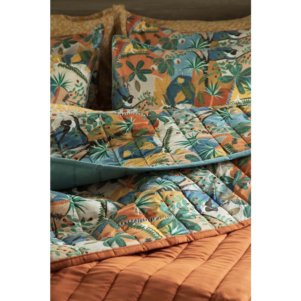 TEK KİŞİLİK YATAK ÖRTÜSÜ NEVRESİM SET FOREST TERRACOTA - YATAK ORTUSU