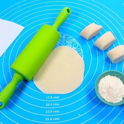 40*50 cm Silikon Ölçekli Kullanımı Kolay Hamur Açma Matı Ekmek Mantı Makarna Hamuru Yoğurma Matı (5047)