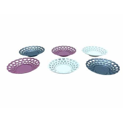 6 PARÇA RENKLİ PLASTİK ÇAY TABAK (5047)