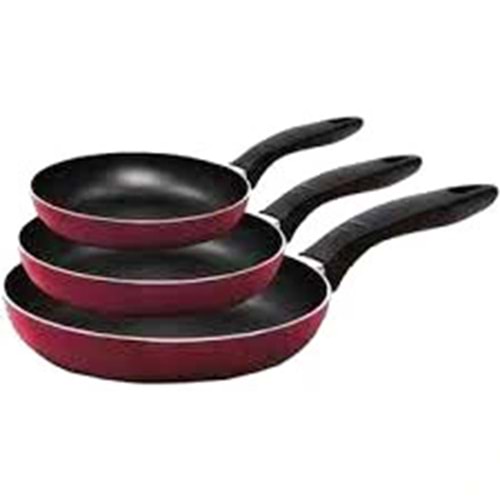 3 BOY TEFLON TAVA SETİ BAKALİT SAPLI16-20-24CM. (5047)