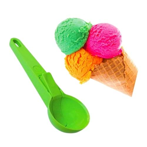 Pratik Mandallı Plastik Dondurma Servis Sunum Kepçesi Kaşığı (5047)