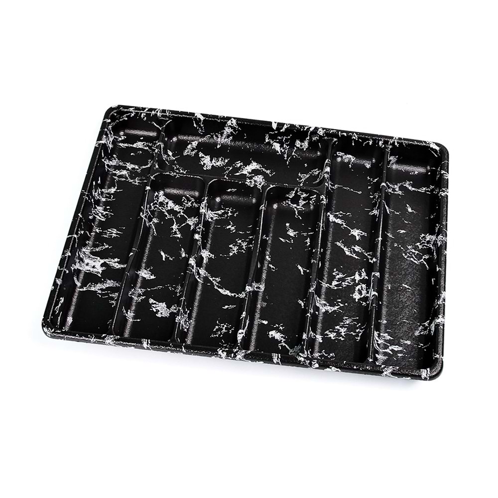 BÜYÜK - SİYAH - 7 BÖLMELİ ÇEKMECE İÇİ KAŞIKLIK 50X37CM (5047)