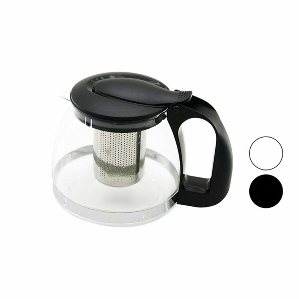 CAM DEMLİK 900ML - SİYAH VEYA BEYAZ GÖNDERİLİR (5047)