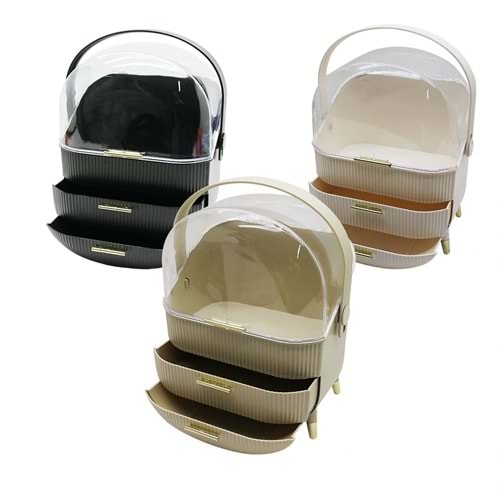 2 ÇEKMECELİ TAŞINABİLİR AYAKLI KOZMETİK ORGANİZER (5047)