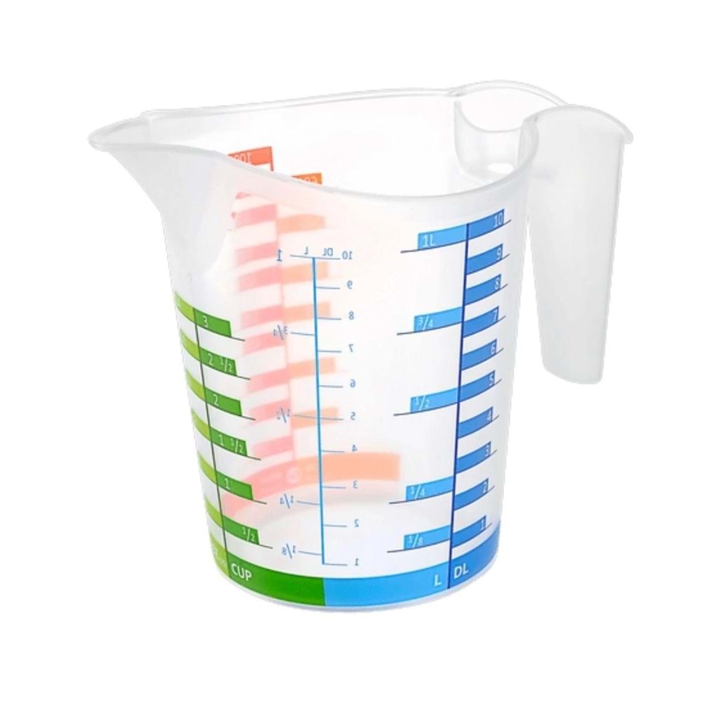 500 ml Renkli Dereceli Sert Plastik Mutfak Ölçü Kabı (5047)