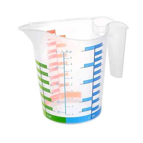 500 ml Renkli Dereceli Sert Plastik Mutfak Ölçü Kabı (5047)