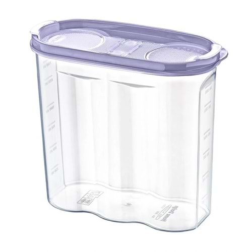 2 Kapaklı Ölçekli Erzak Kuru Gıda Saklama Kutusu Kabı - 1,7 Litre - SA935 (5047)