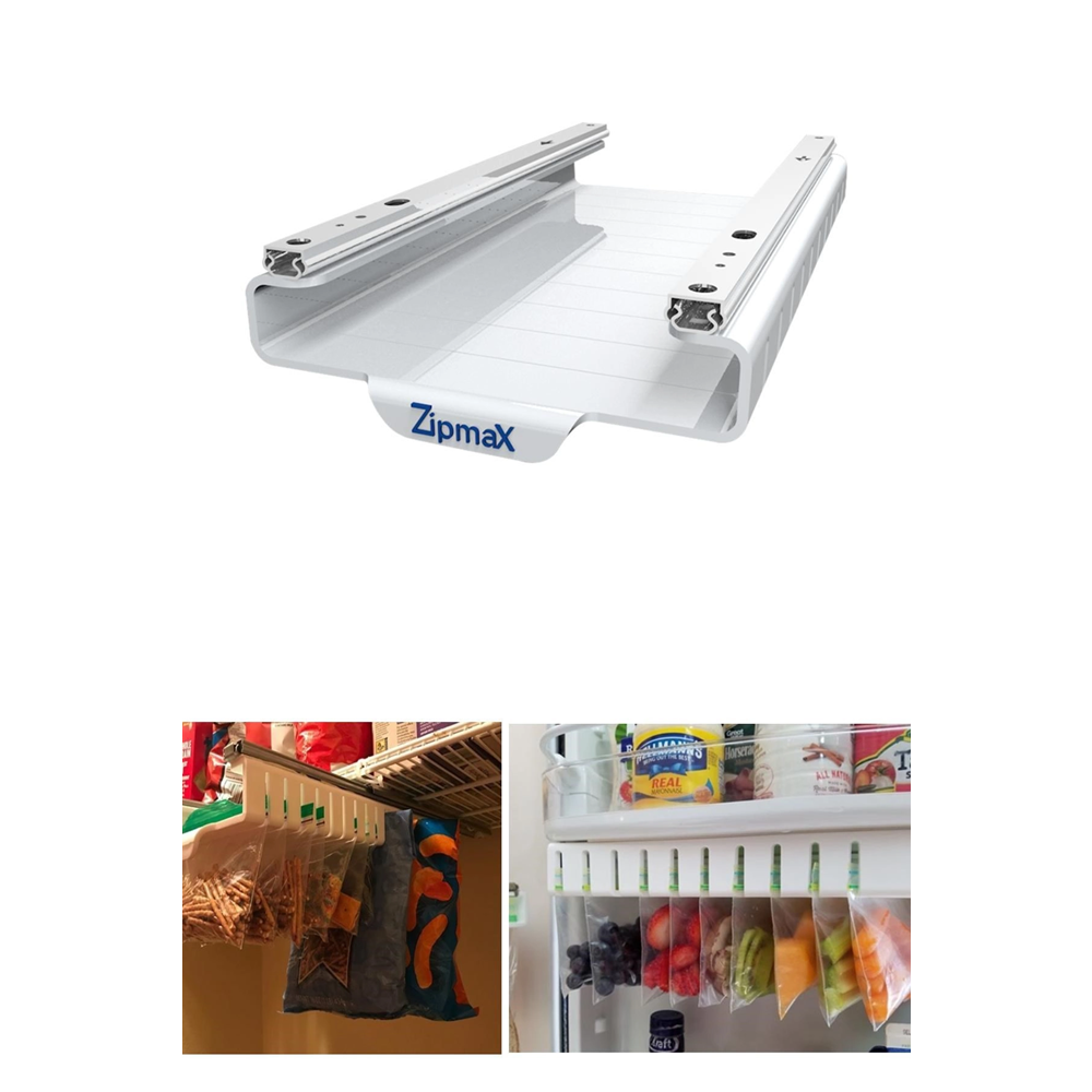 Dolap Buzdolabı İçin Kilitli Poşet Tutucu Raylı Organizer Aparat (5047)