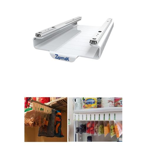 Dolap Buzdolabı İçin Kilitli Poşet Tutucu Raylı Organizer Aparat (5047)