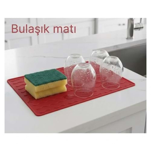 Silikon Bulaşık Kurulama Matı 30*40 cm Gıdaya Uygun Uzun Ömürlü (5047)