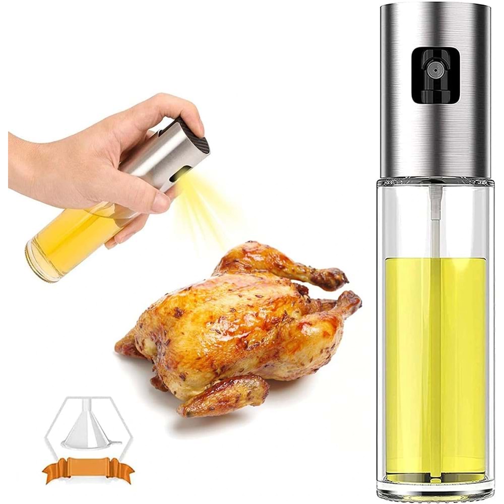 Sprey Cam Şişe Zeytinyağı, Sirke Yağ Püskürtücü Yağdanlık 100 ml (5047)