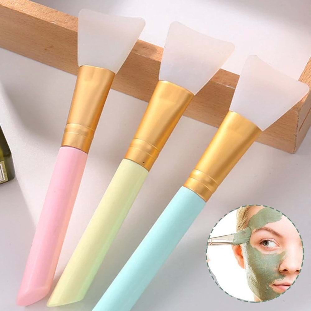 2li Silikon Temizlemesi Kolay Kullanılabilen Yüz Cilt Bakımı Maske Ve Krem Spatulası (5047)